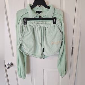 Misguided Women's Courtside Shorts Sweatsuit Set Shorts Size 10 Top Size 12